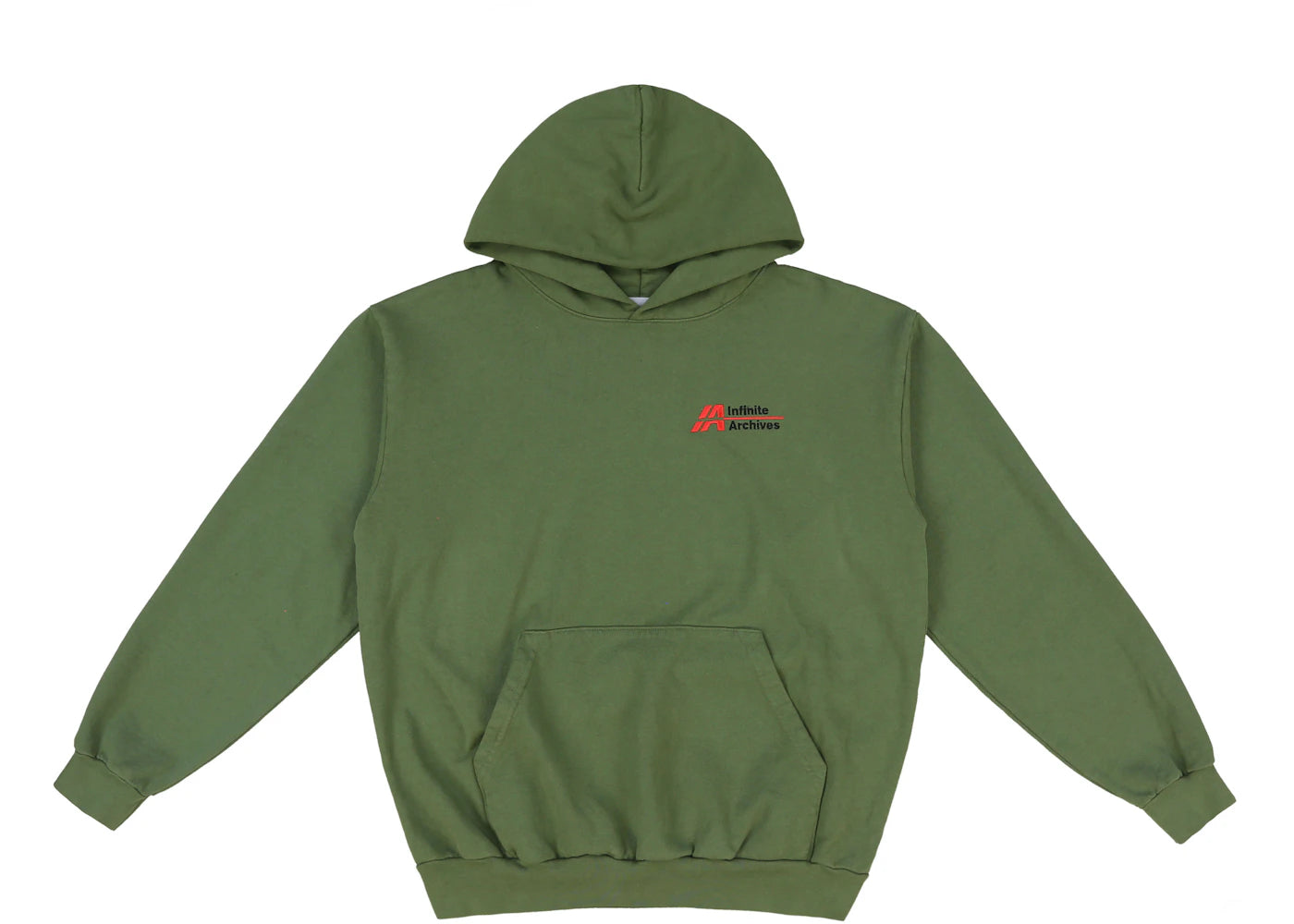 Infinite Archives Logo New World Order Hoodie Olive
