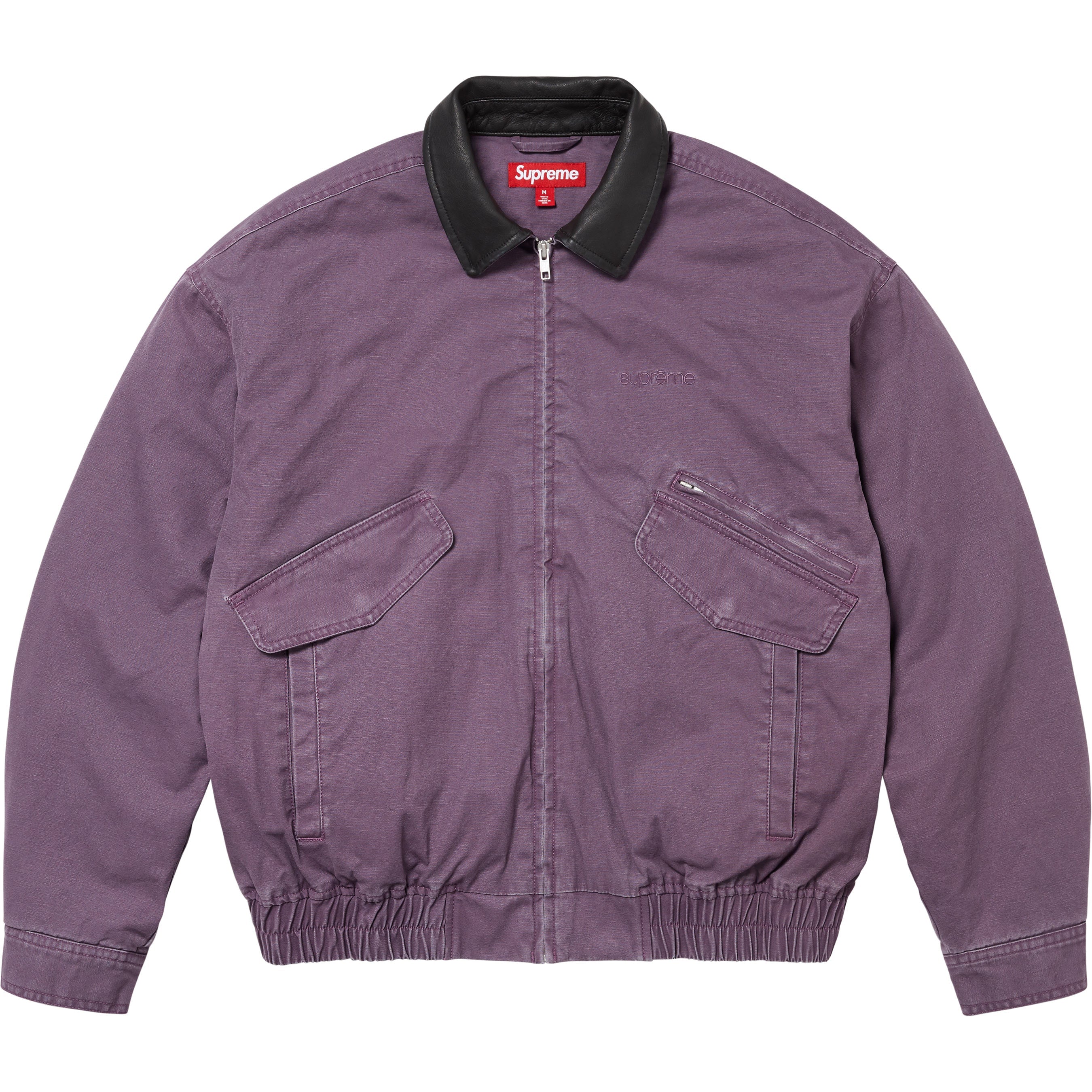 Supreme Leather Collar Utility Jacket - Dusty Purple