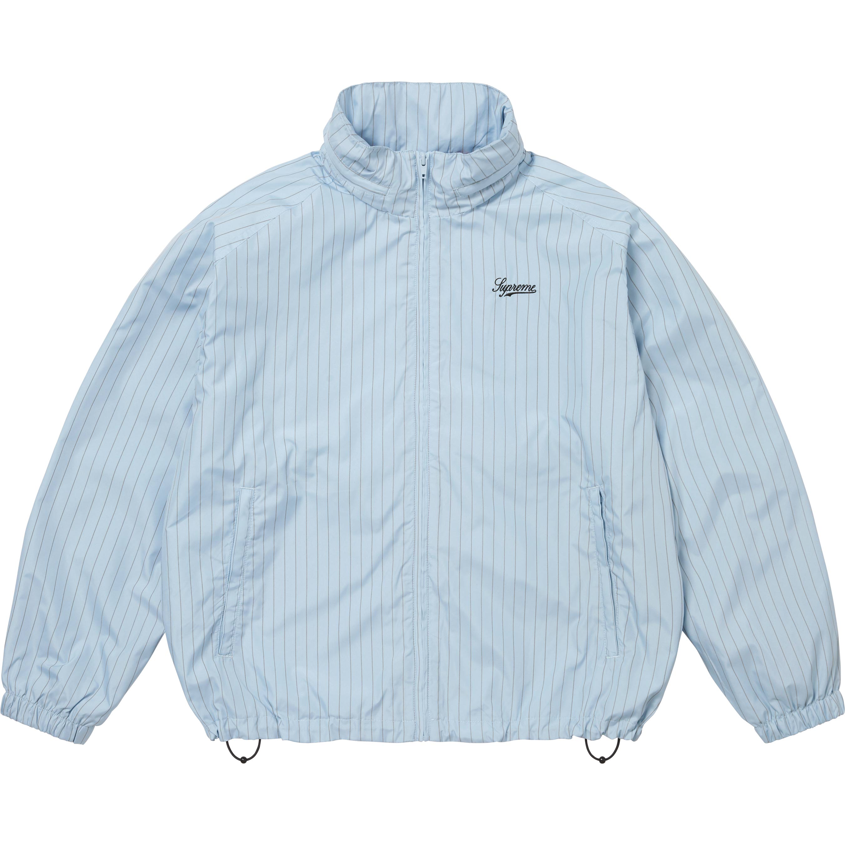 Supreme Reflective Pinstripe Track Jacket - Light Blue