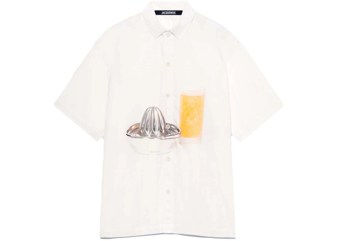 Jacquemus La Chemise Moisson Orange Press Short Sleeved Shirt White