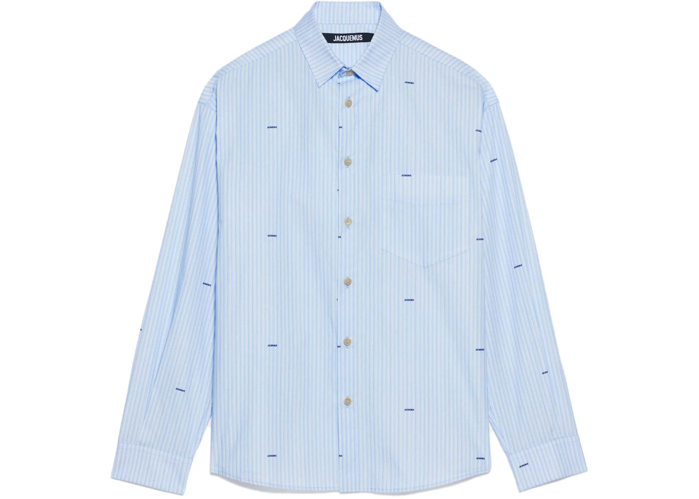 Jacquemus La Chemise Simon Shirt Print Blue Stripe Logo