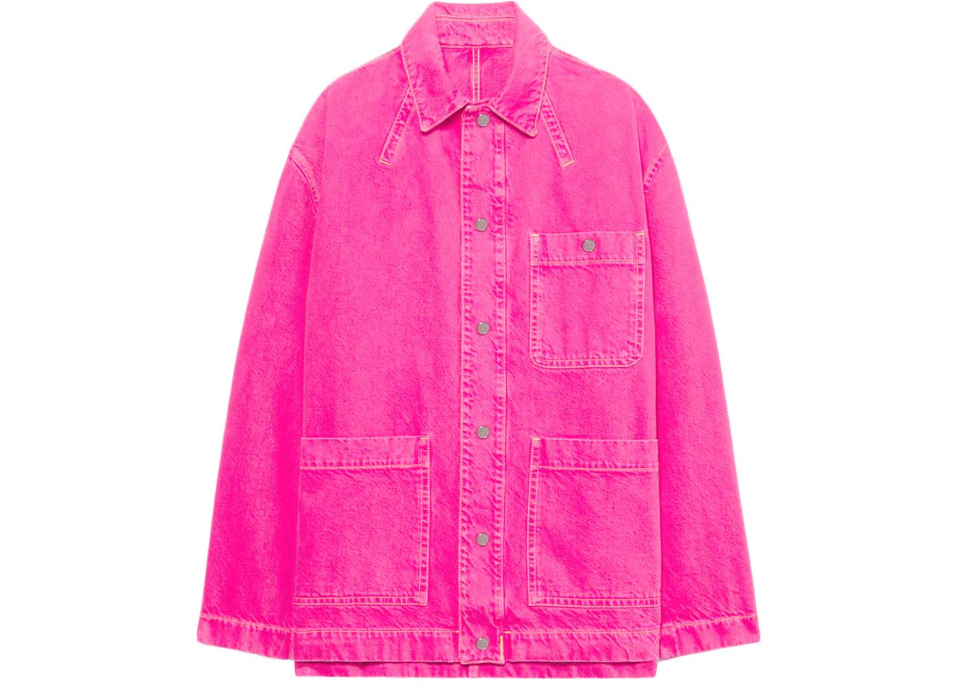 Jacquemus La Veste De Nimes Yelo Denim Workwear Jacket Pink