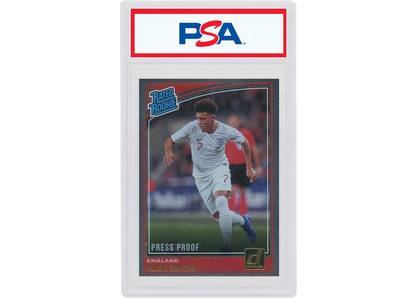 Jadon Sancho 2018 Panini Donruss Rookie Press Proof Silver #189 (PSA or BGS Graded)