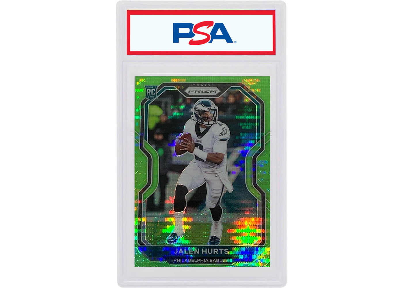 Jalen Hurts 2020 Panini Prizm Rookie Neon Gren Pulsar #343 (PSA or BGS Graded)