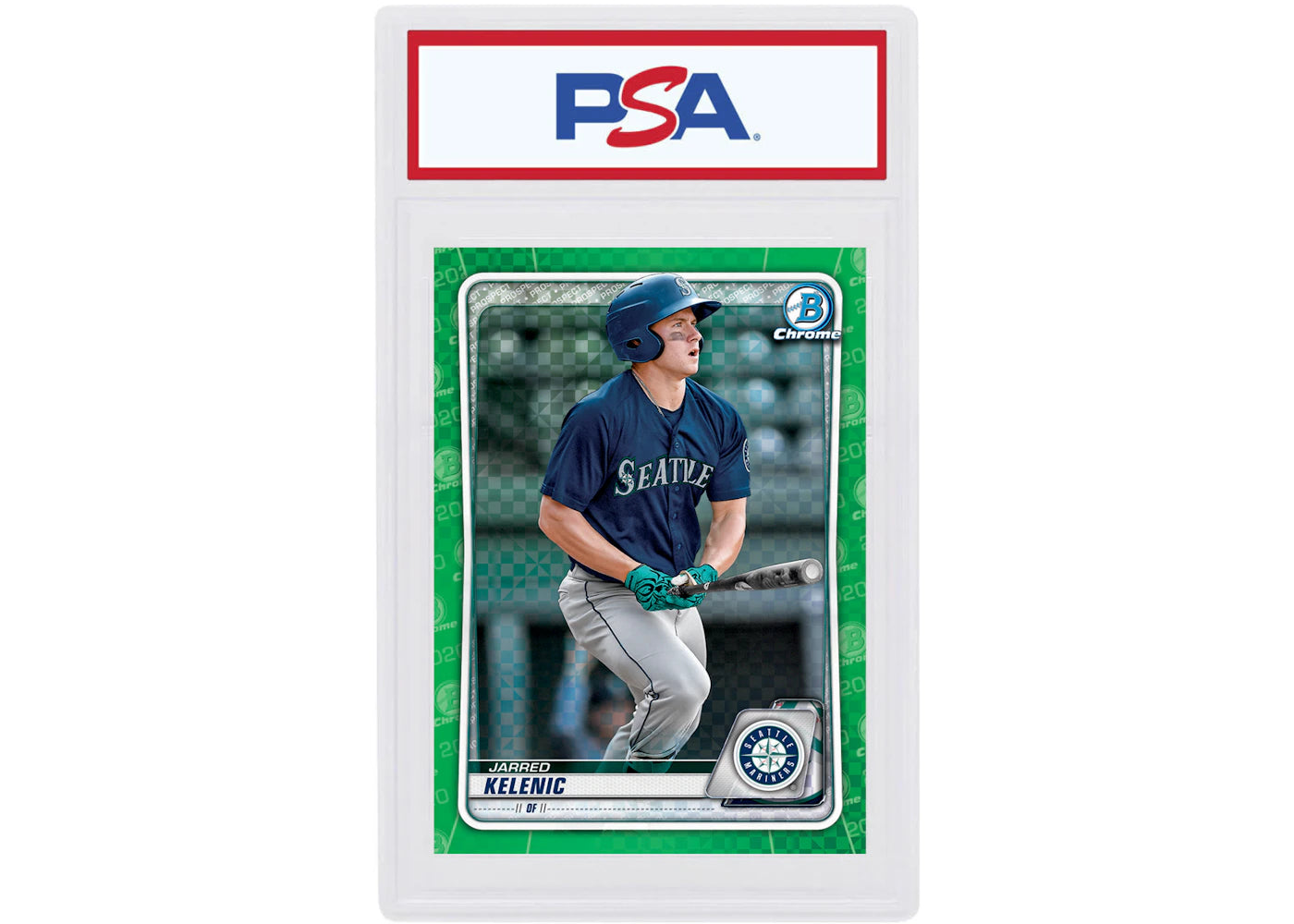 Jarred Kelenic 2020 Bowman Chrome X Green X-Fractor /31 #BCP-212 (PSA or BGS Graded)