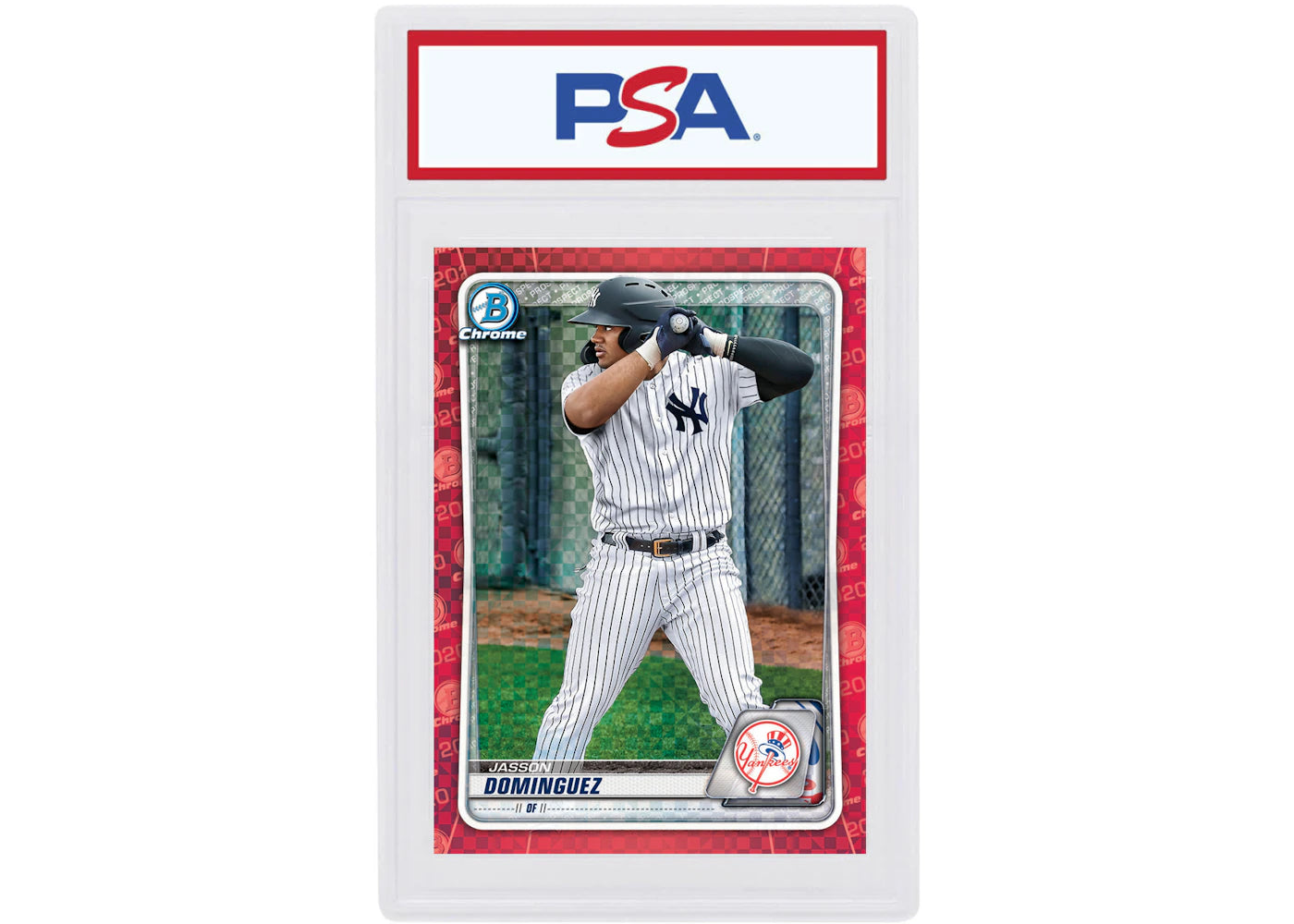 Jasson Dominguez 2020 Bowman Chrome X Red X-Fractor 1/1 #BCP-243 (PSA or BGS Graded)