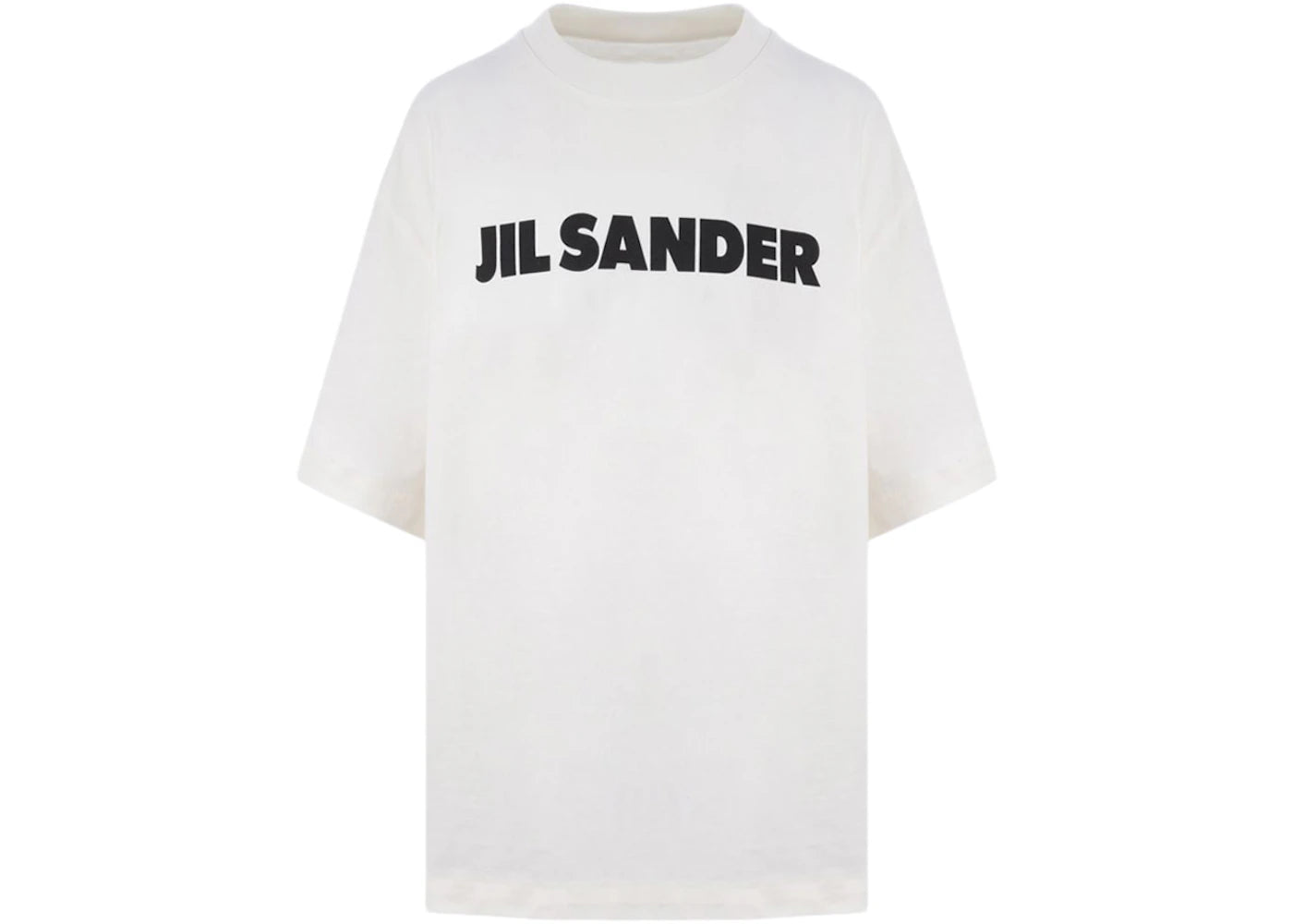 Jil Sander Boxy Fit Logo Print Cotton T-Shirt Ivory/Black