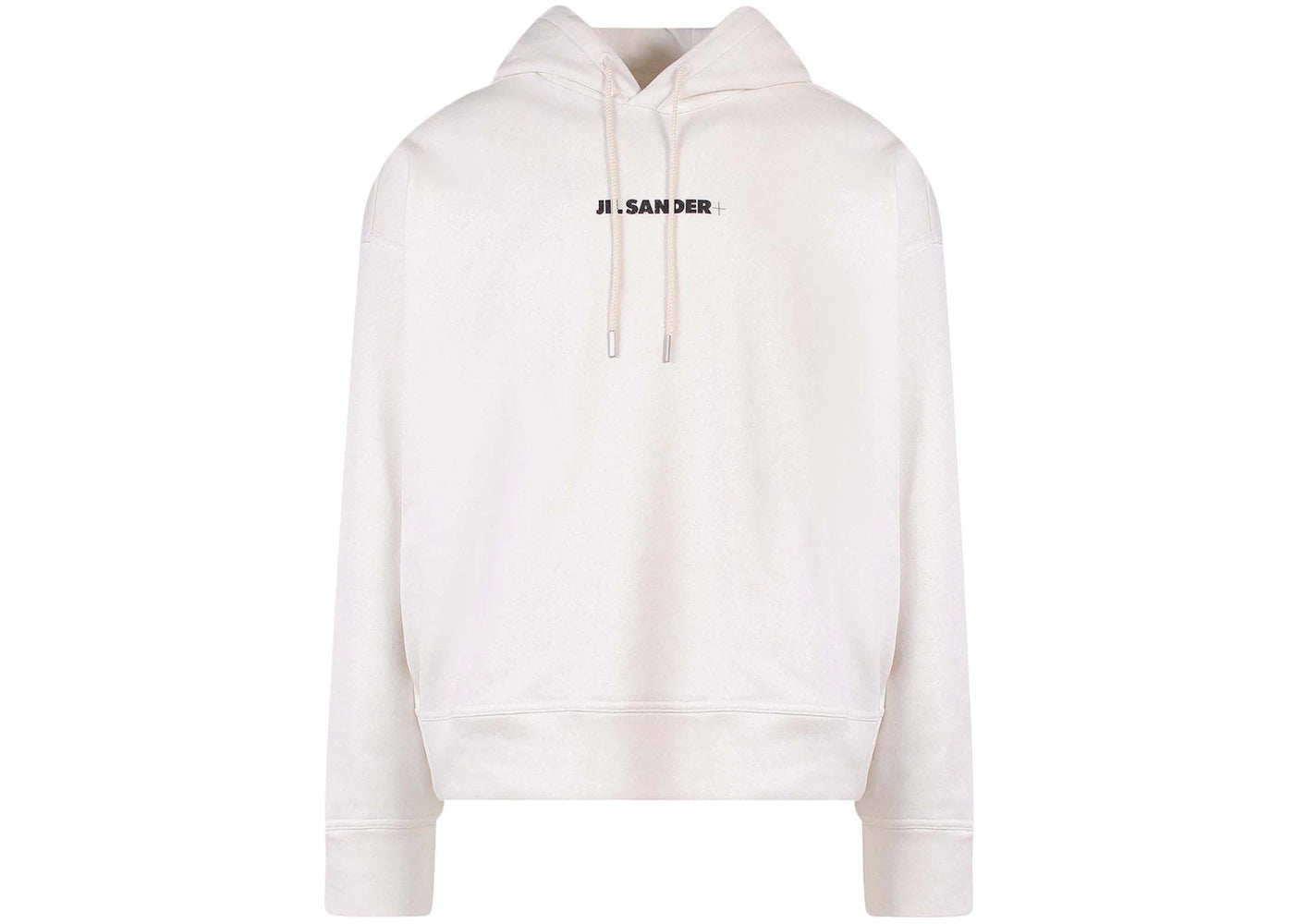 Jil Sander Man Cotton Frontal Logo Hoodie White