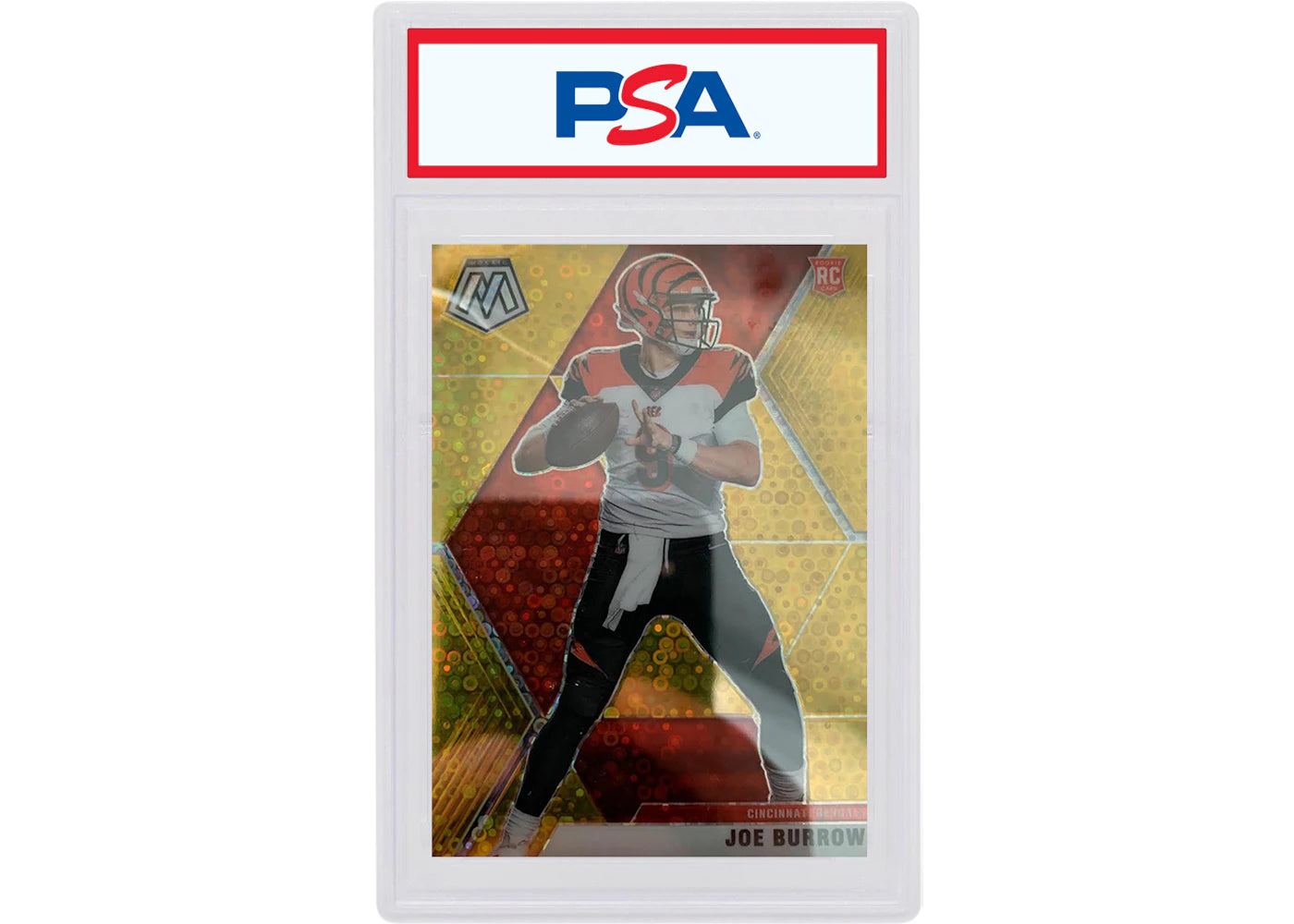 Joe Burrow 2020 Panini Mosaic No Huddle Gold /10 #201 (PSA or BGS Graded)