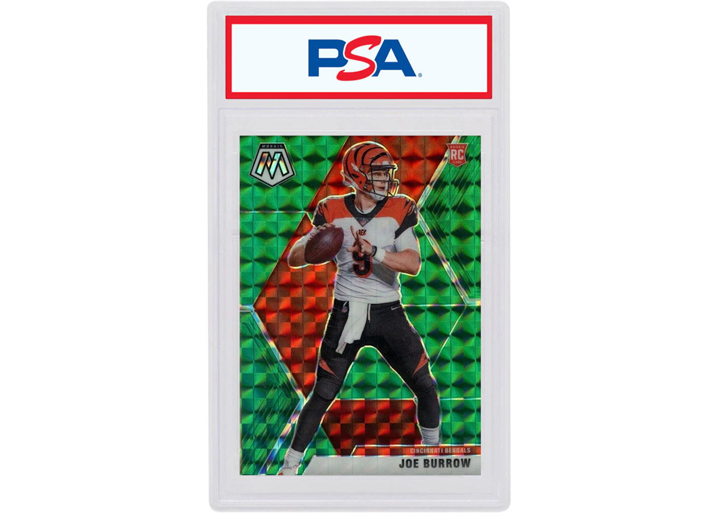 Joe Burrow 2020 Panini Mosaic Rookie Green #201 (PSA or BGS Graded)