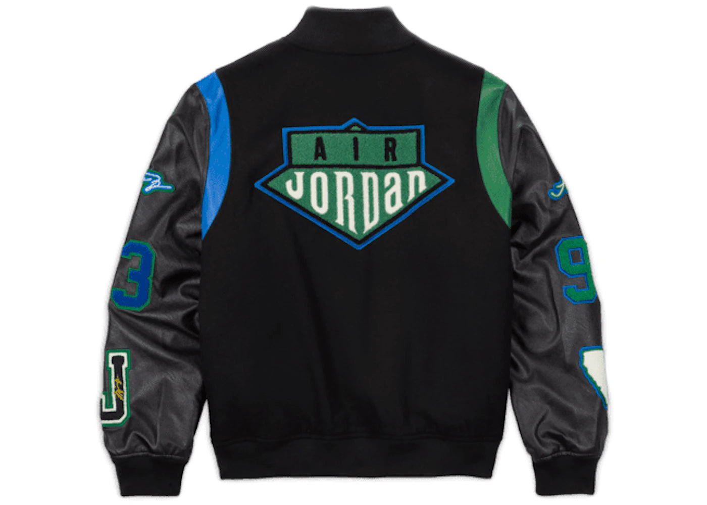 Jordan x Aleali May Varsity Jacket (Asia Sizing) Black Game Royal Pine Green