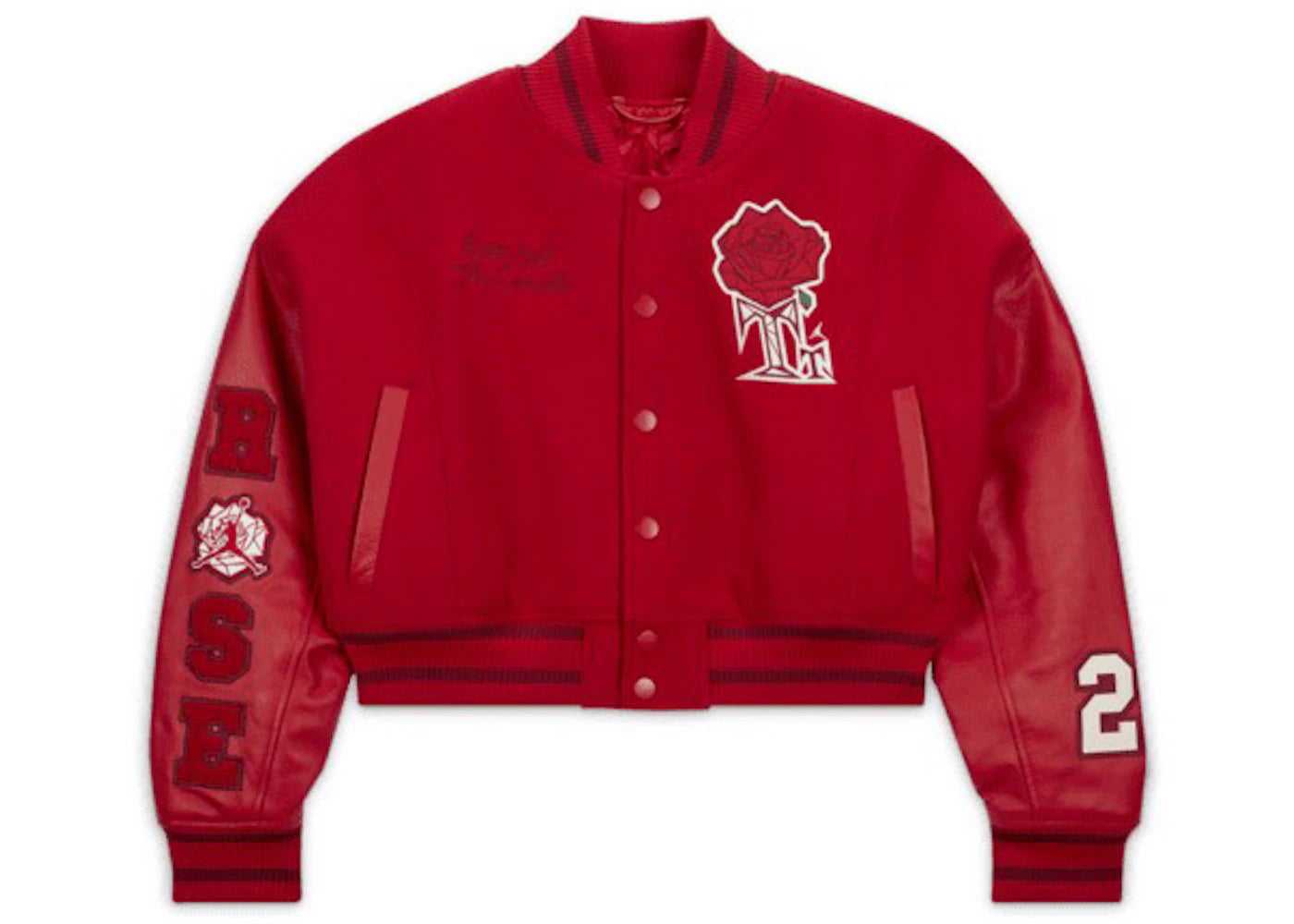 Jordan x Teyana Taylor Women's Varsity Jacket Gym Red/Sail/Team Red