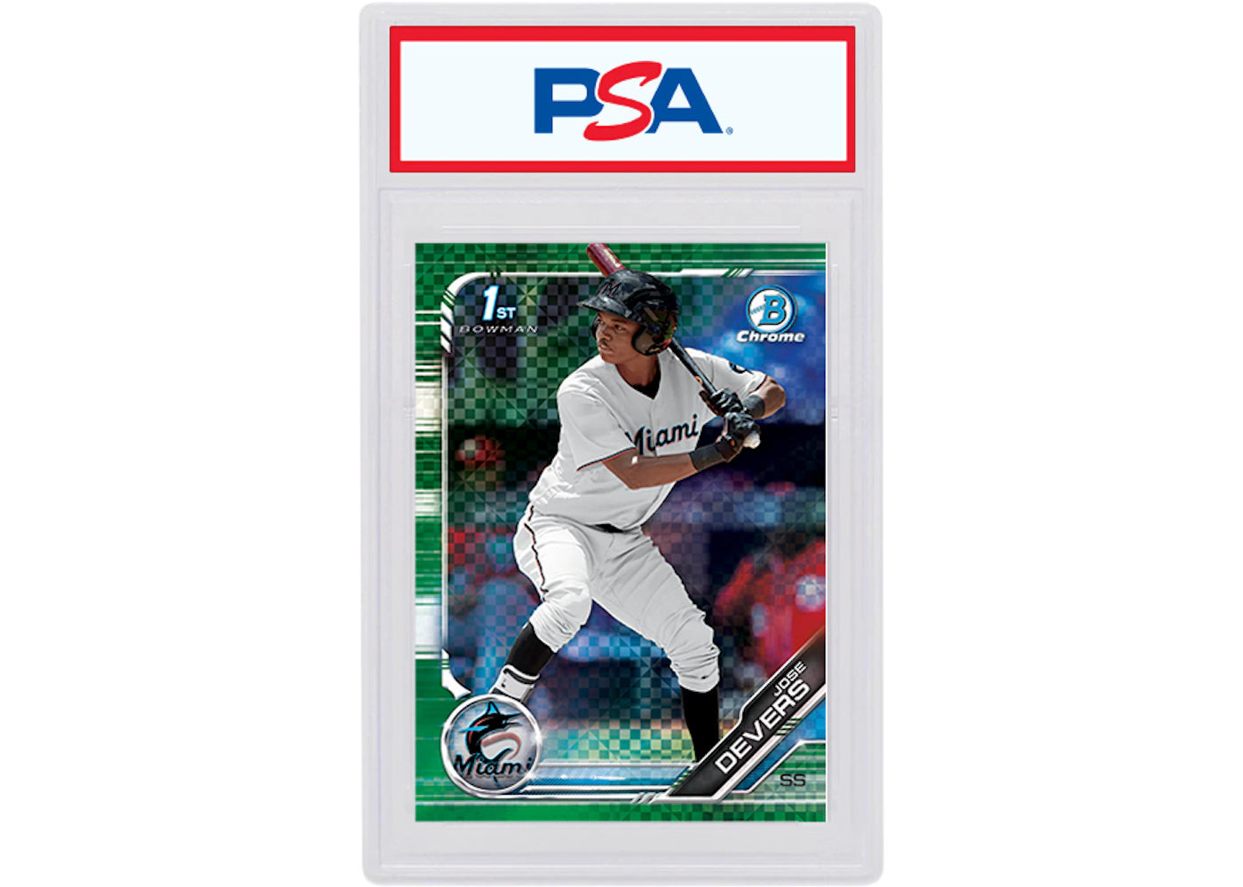 Jose Devers 2019 Bowman Chrome X Green X-Fractor /31 BCP-176 (PSA or BGS Graded)