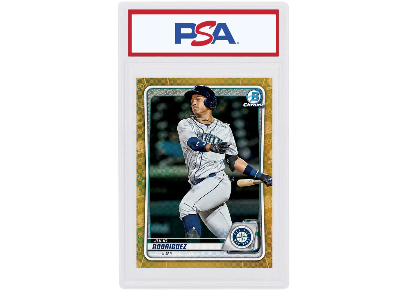 Julio Rodriguez 2020 Bowman Chrome X Gold X-Fractor /3 #BCP-175 (PSA or BGS Graded)