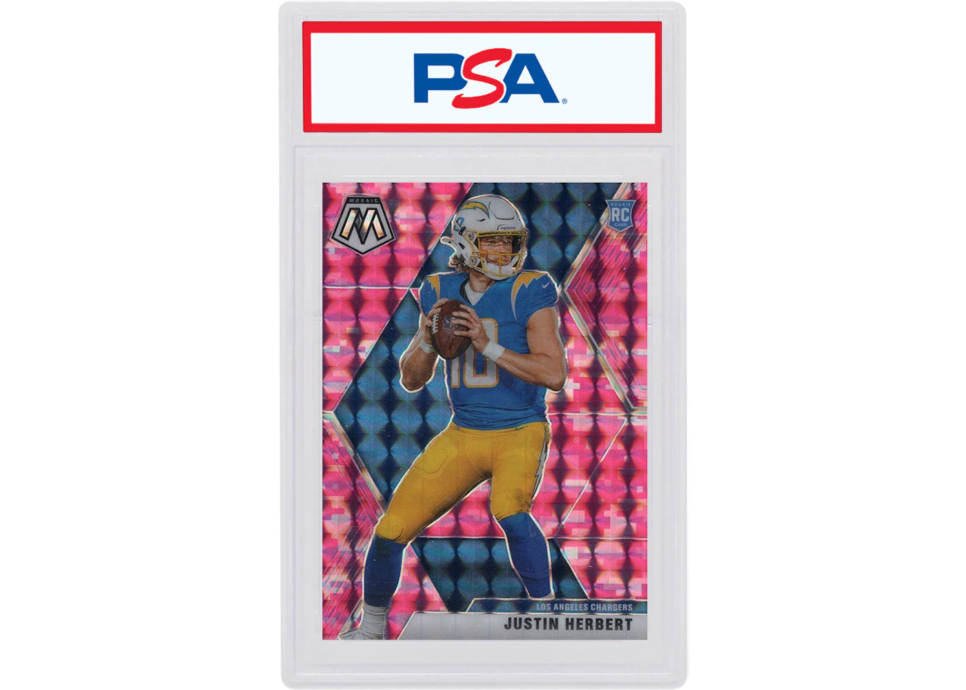 Justin Herbert 2020 Panini Mosaic Rookie Camo Pink #204 (PSA or BGS Graded)