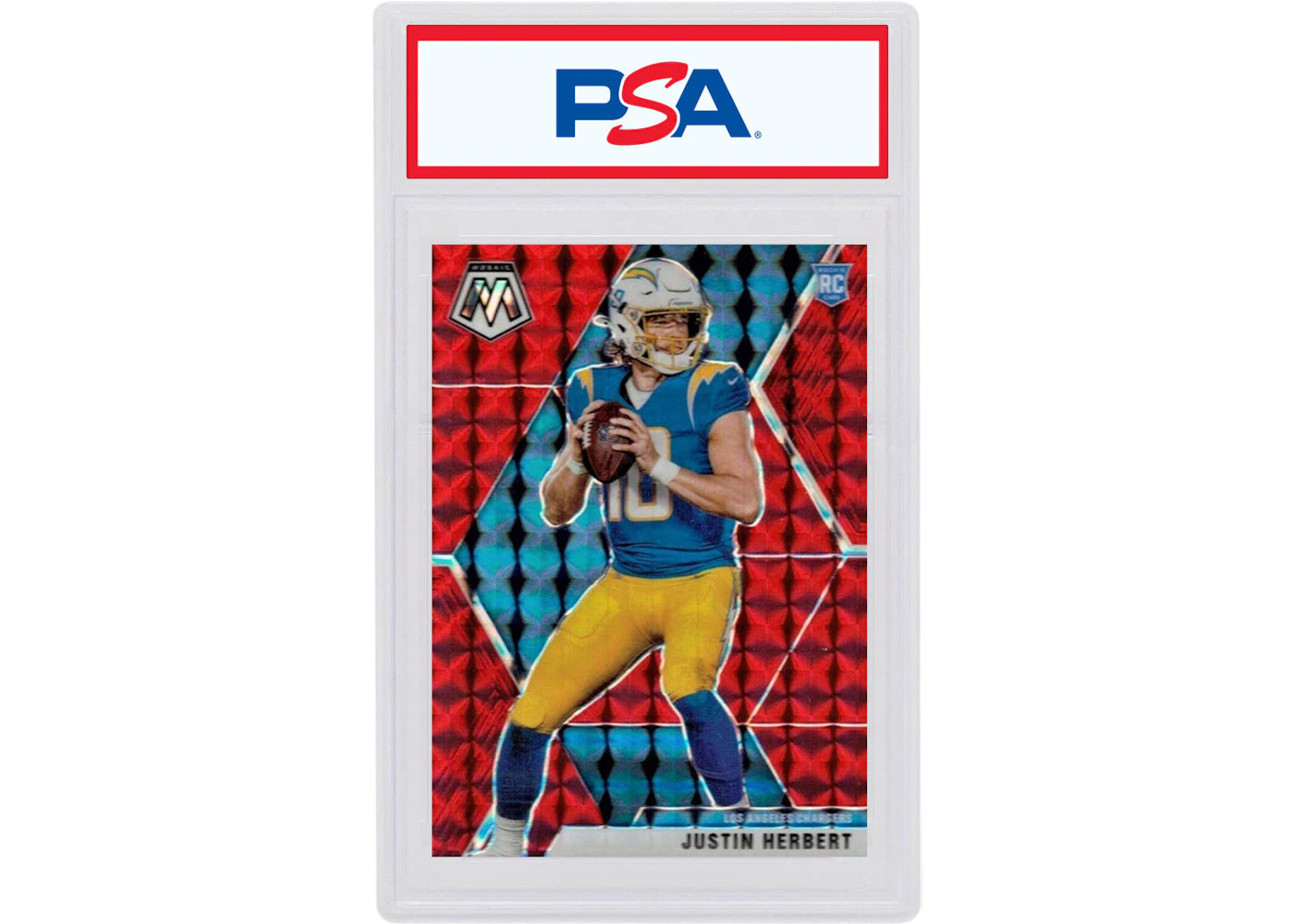 Justin Herbert 2020 Panini Mosaic Rookie Red #204 (PSA or BGS Graded)