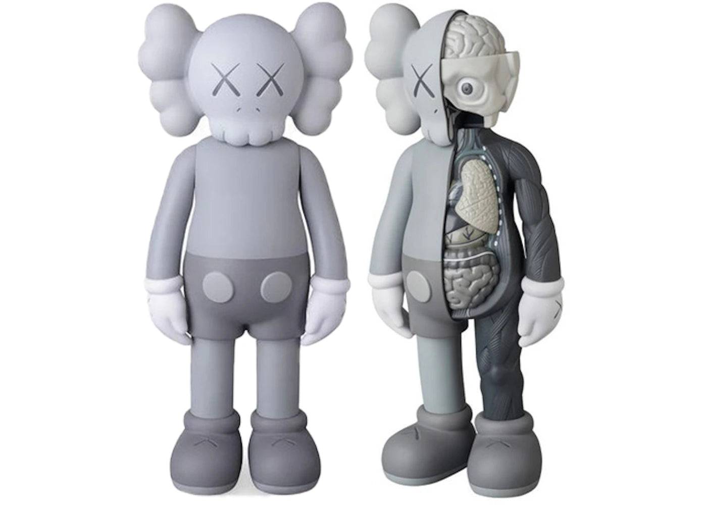 KAWS Companion Flayed Open Edition & Companion Open Edition Vinyl Figure Grey Set