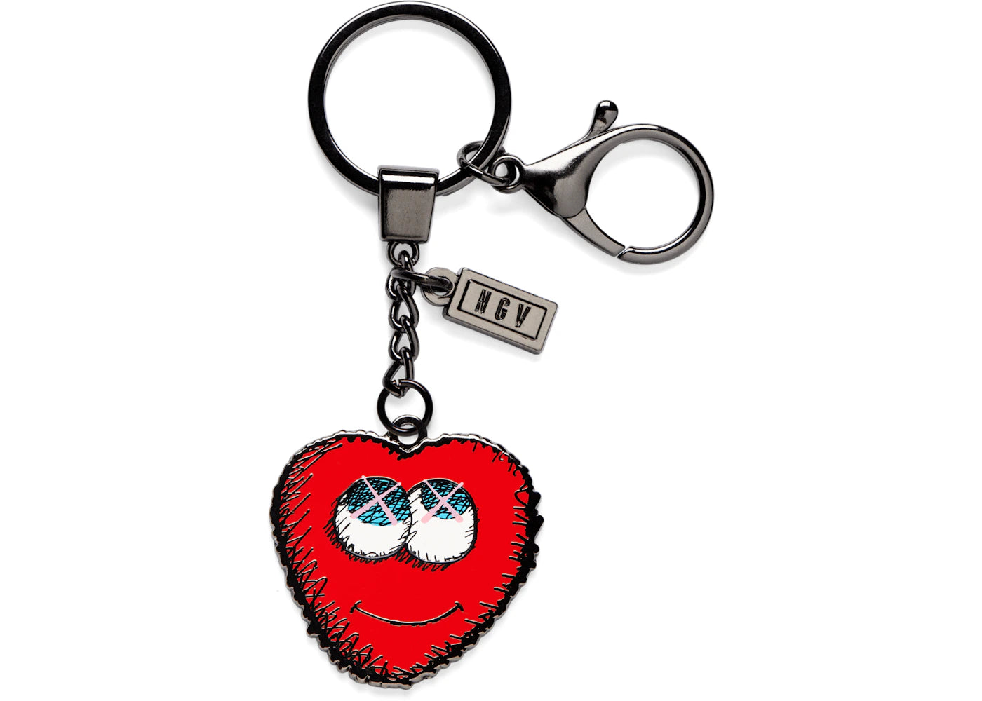 KAWS Heart Keychain Red