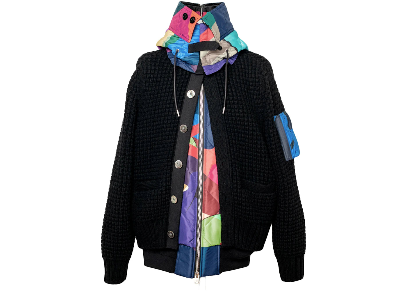 KAWS x Sacai Nylon Twill Wool Knit Blouson Multi