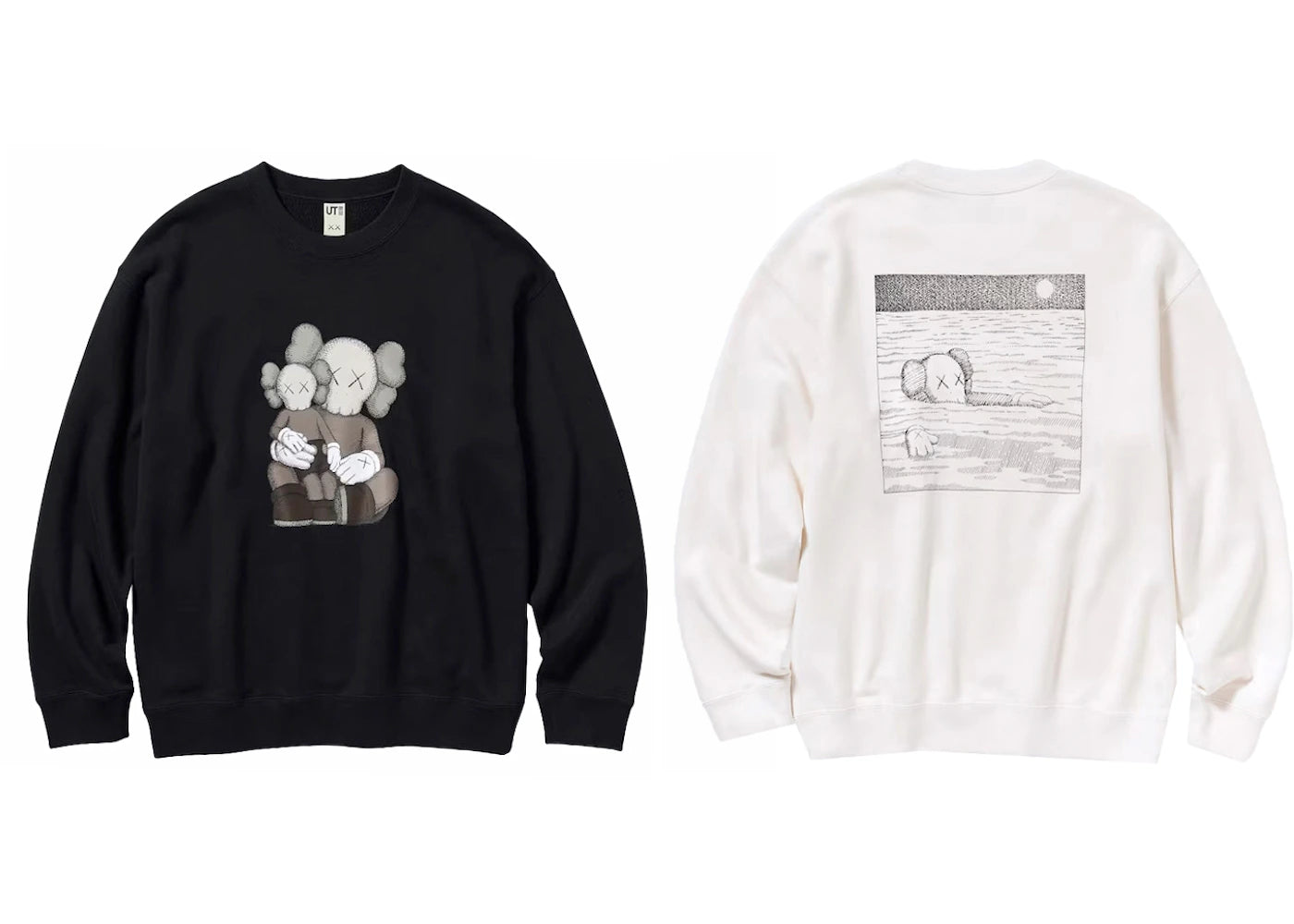 KAWS x Uniqlo Longsleeve Sweatshirt Set (Asia Sizing) Off White/Black