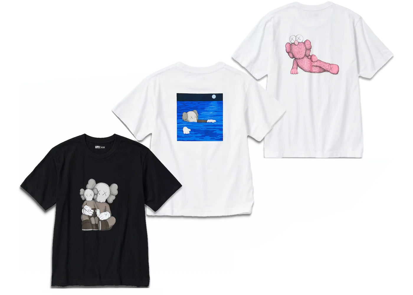 KAWS x Uniqlo UT Short Sleeve Graphic T-shirt Set (Asia Sizing) White/Black