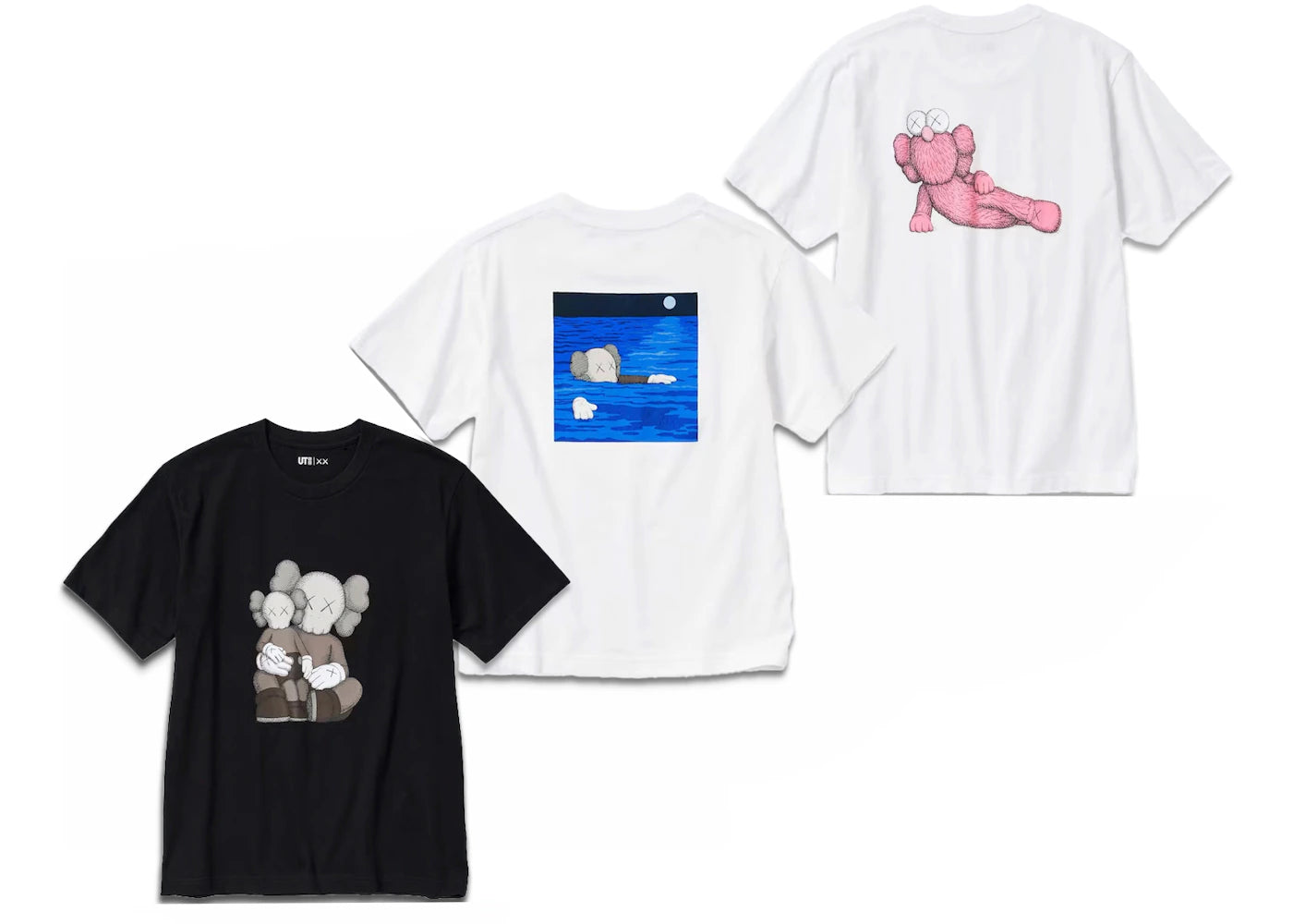 KAWS x Uniqlo UT Short Sleeve Graphic T-shirt (Set of 3) (US Sizing) White/Black