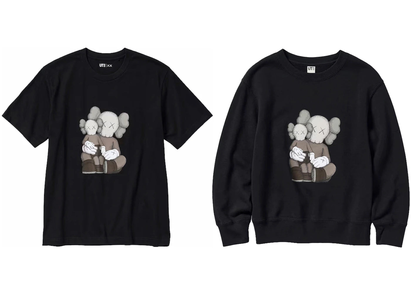 KAWS x Uniqlo UT Short Sleeve T-shirt & Sweatshirt Set Black/Black