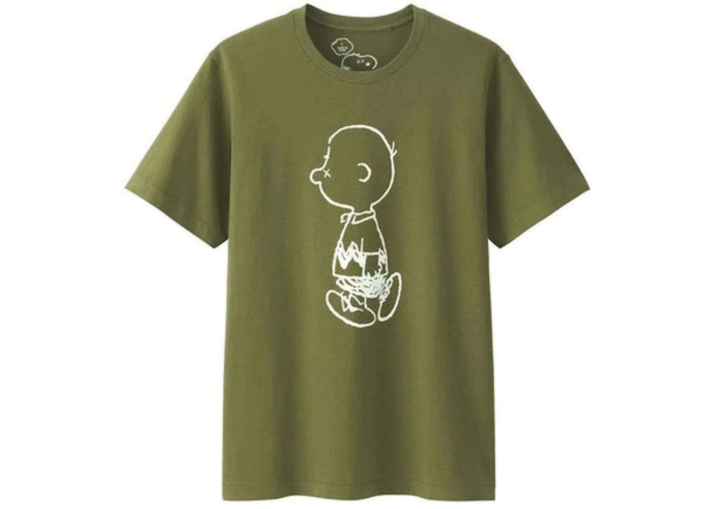 KAWS x Uniqlo x Peanuts Charlie Brown Tee (Asia Sizing) Olive