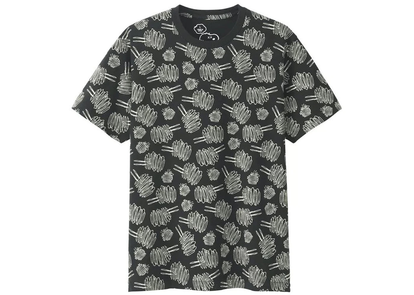 KAWS x Uniqlo x Peanuts Dust Cloud All Over Tee Black