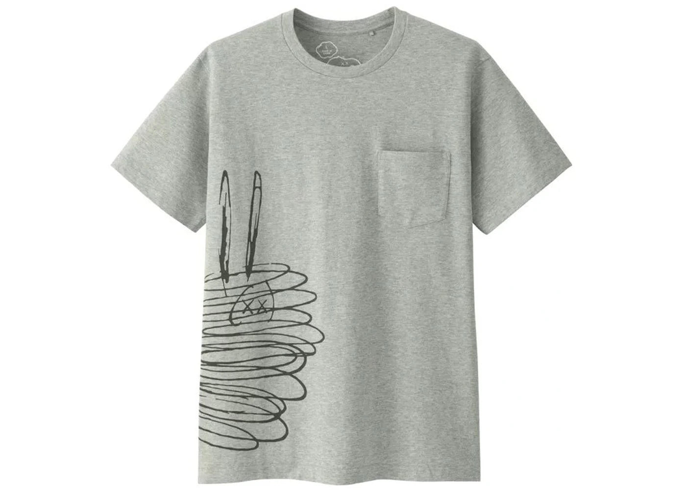 KAWS x Uniqlo x Peanuts Dust Cloud Pocket Tee Tee Gray