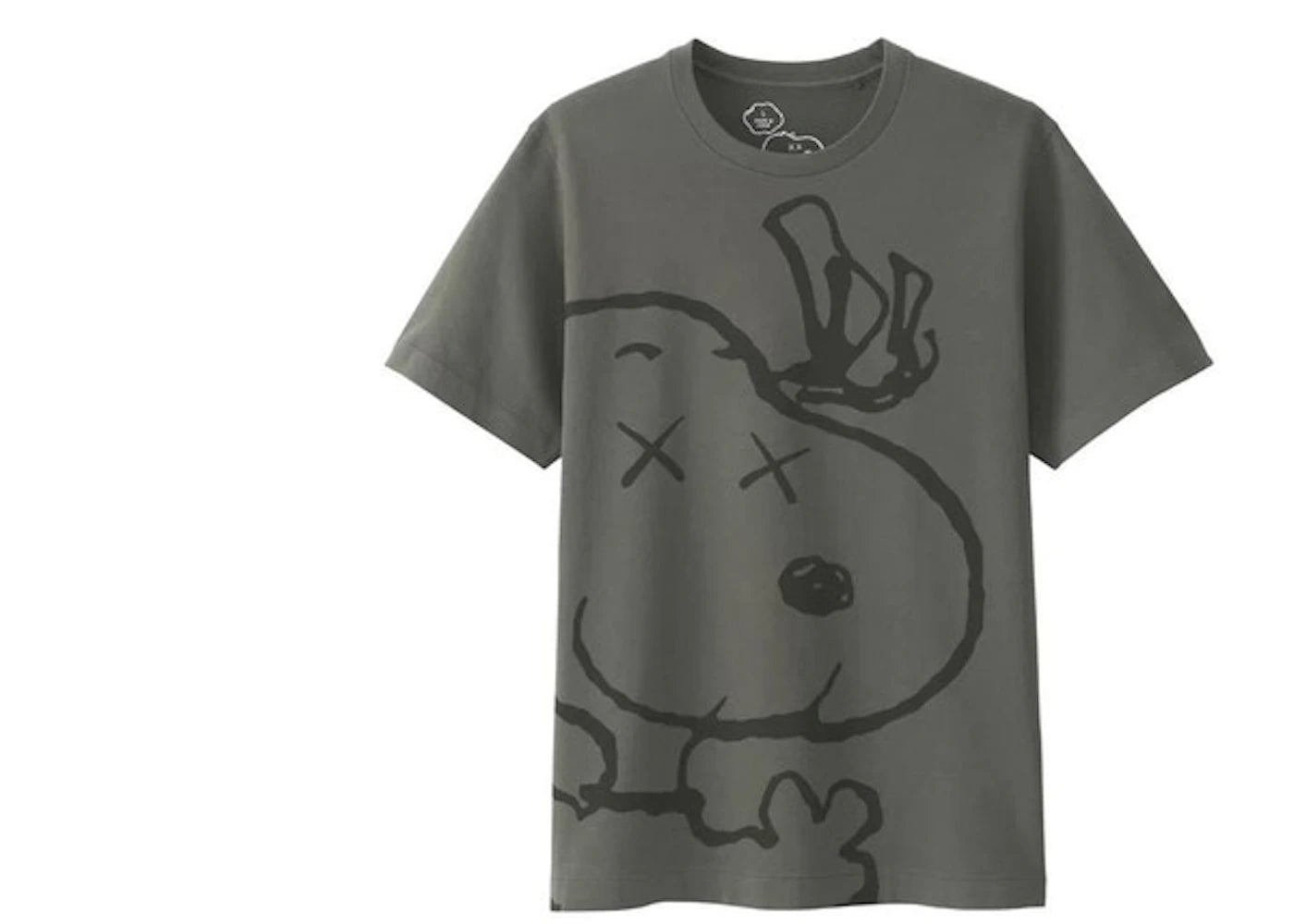 KAWS x Uniqlo x Peanuts Snoopy Face Tee (Japanese Sizing) Gray