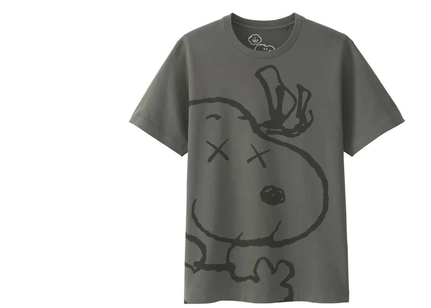 KAWS x Uniqlo x Peanuts Snoopy Face Tee Gray