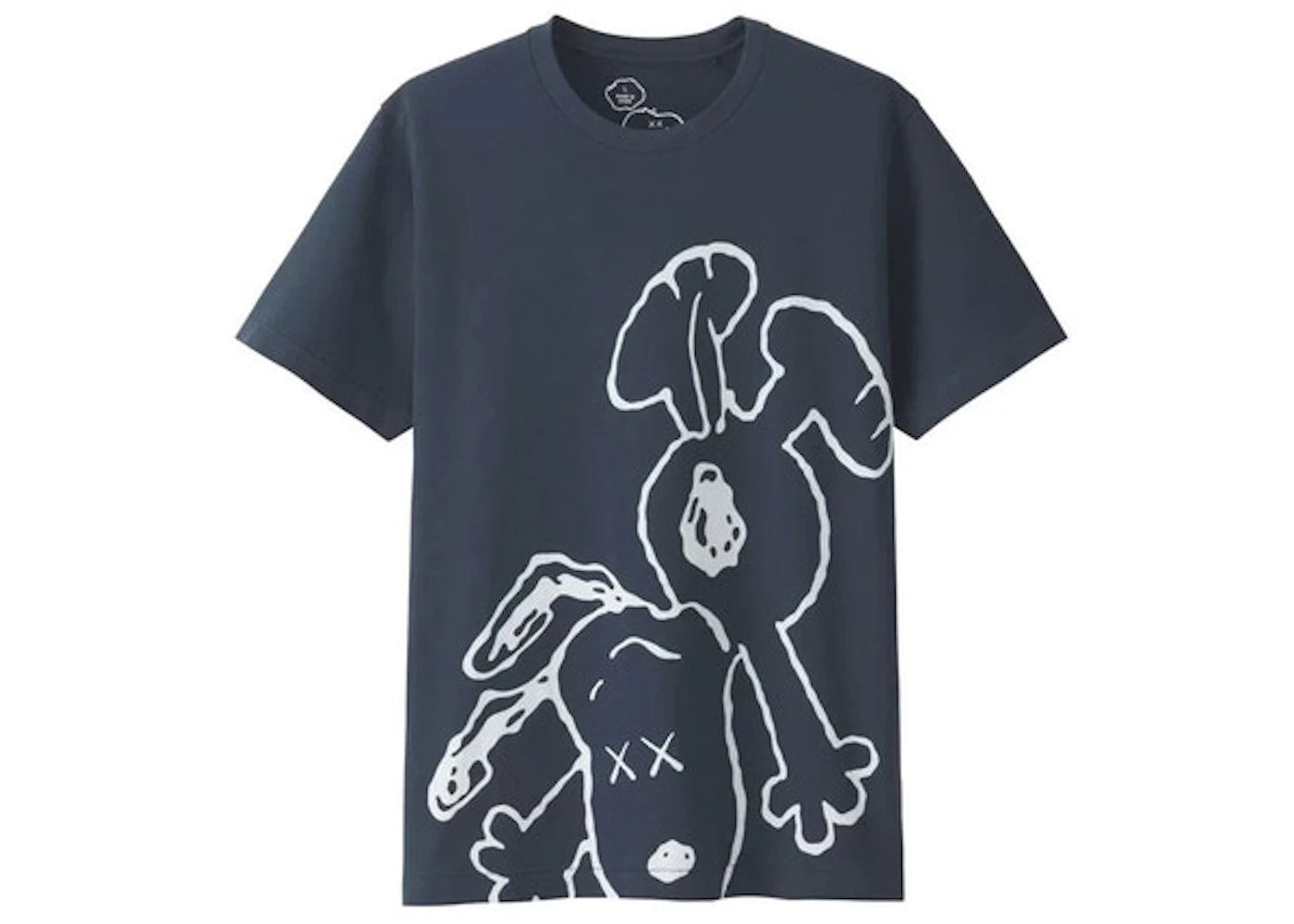 KAWS x Uniqlo x Peanuts Snoopy Falling Tee (Japanese Sizing) Navy