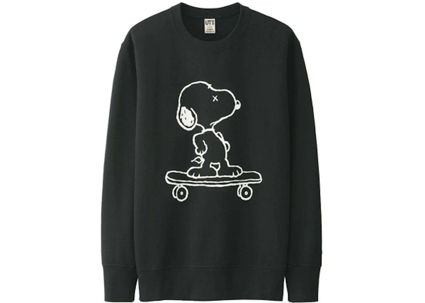 KAWS x Uniqlo x Peanuts Snoopy Skateboarding Sweatshirt (Japanese Sizing) Black
