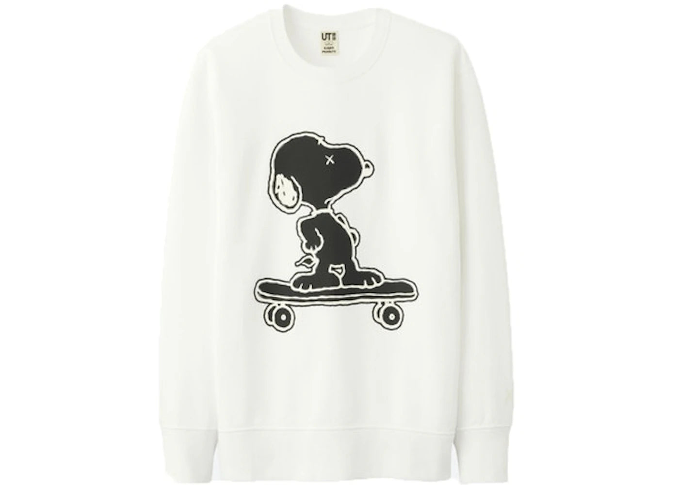 KAWS x Uniqlo x Peanuts Snoopy Skateboarding Sweatshirt (Japanese Sizing) White
