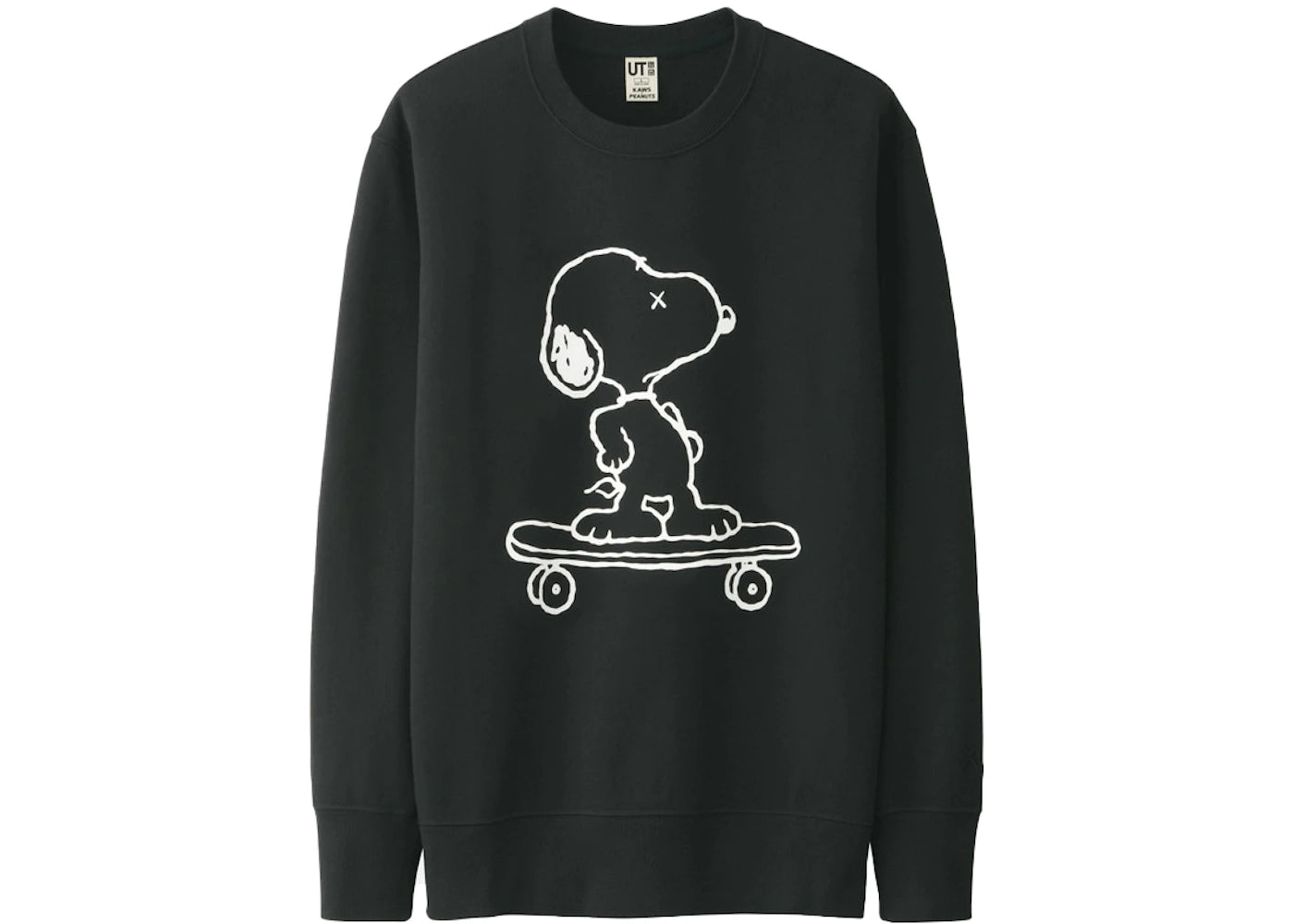 KAWS x Uniqlo x Peanuts Snoopy Skateboarding Sweatshirt Black