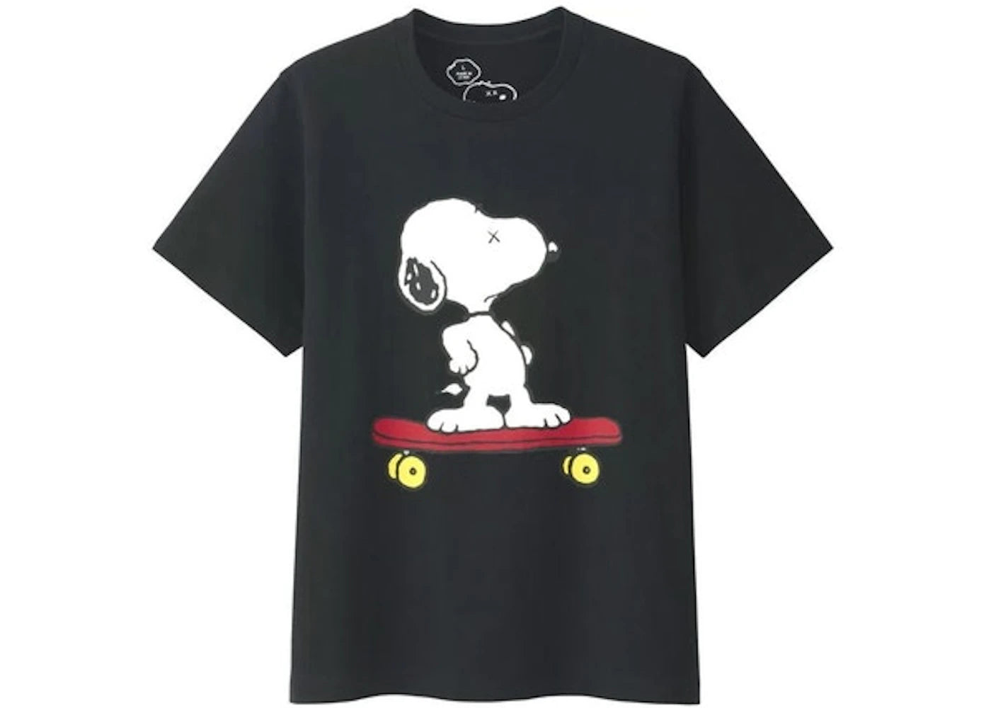KAWS x Uniqlo x Peanuts Snoopy Skateboarding Tee (Japanese Sizing) Black