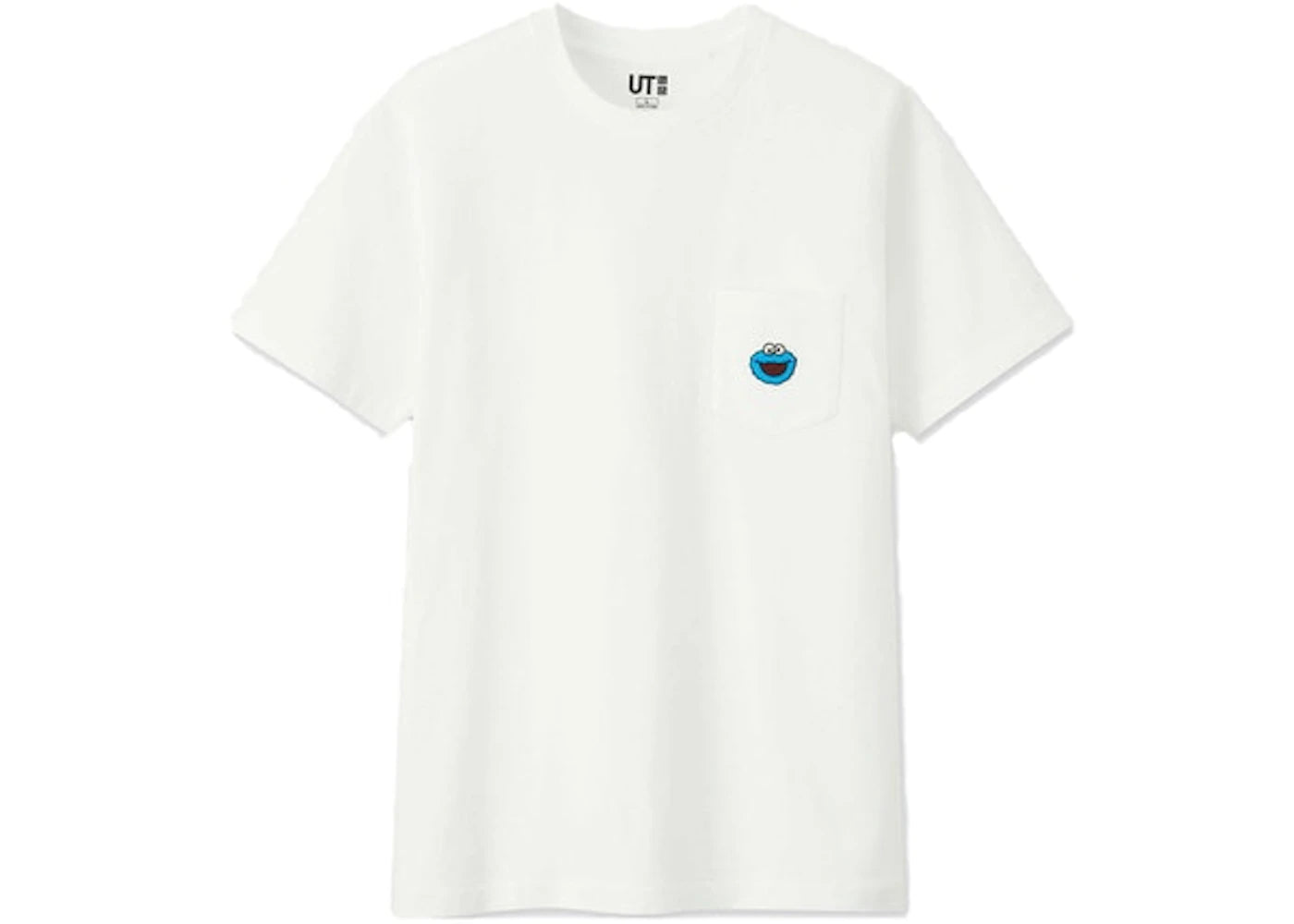 KAWS x Uniqlo x Sesame Street Cookie Monster Pocket Tee (Japanese Sizing) White