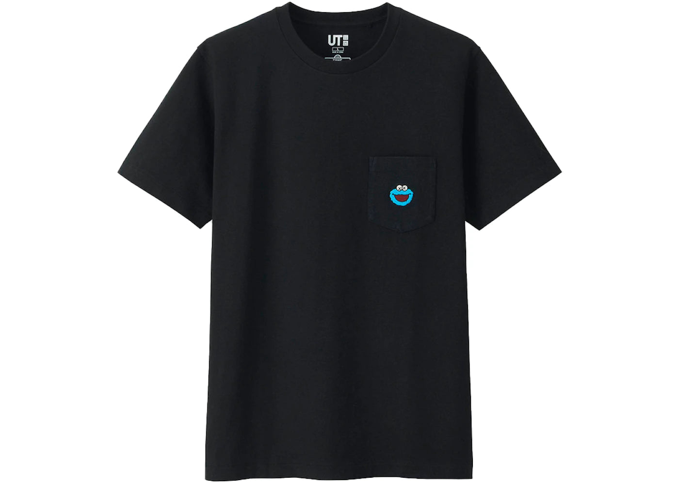 KAWS x Uniqlo x Sesame Street Cookie Monster Pocket Tee Black