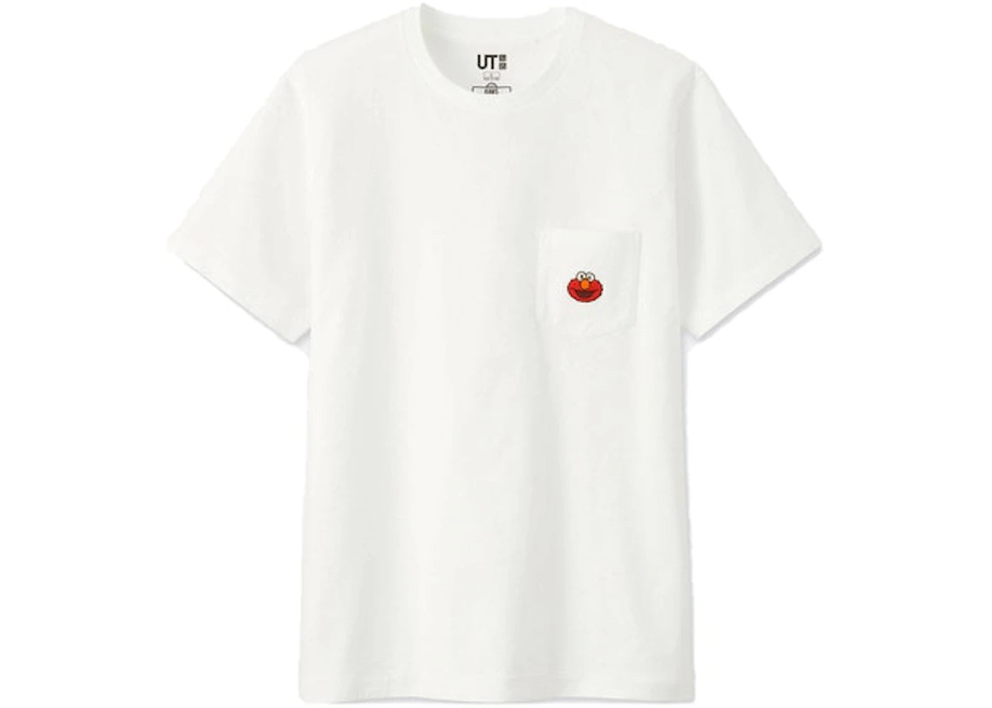 KAWS x Uniqlo x Sesame Street Elmo Pocket Tee (Japanese Sizing) White