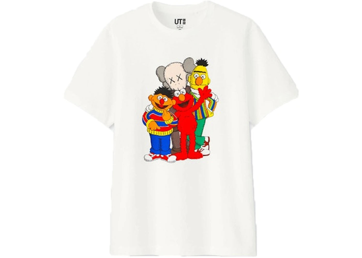 KAWS x Uniqlo x Sesame Street Group Tee (Japanese Sizing) White