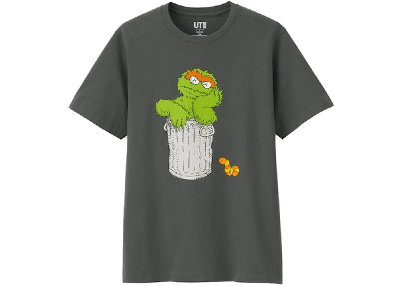 KAWS x Uniqlo x Sesame Street Oscar The Grouch Tee (Japanese Sizing) Gray
