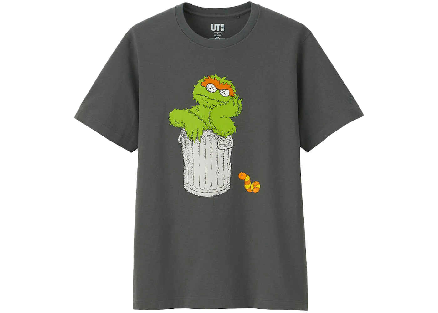 KAWS x Uniqlo x Sesame Street Oscar The Grouch Tee Gray