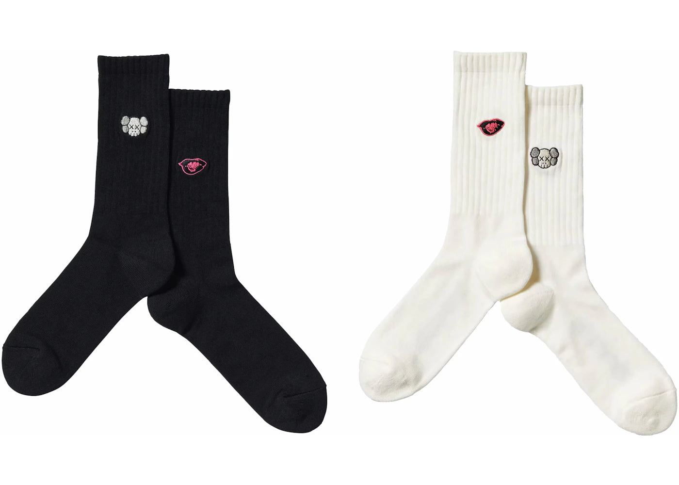 KAWS x Uniqlo Warhol 476519 Socks (Set of 2) Black/White