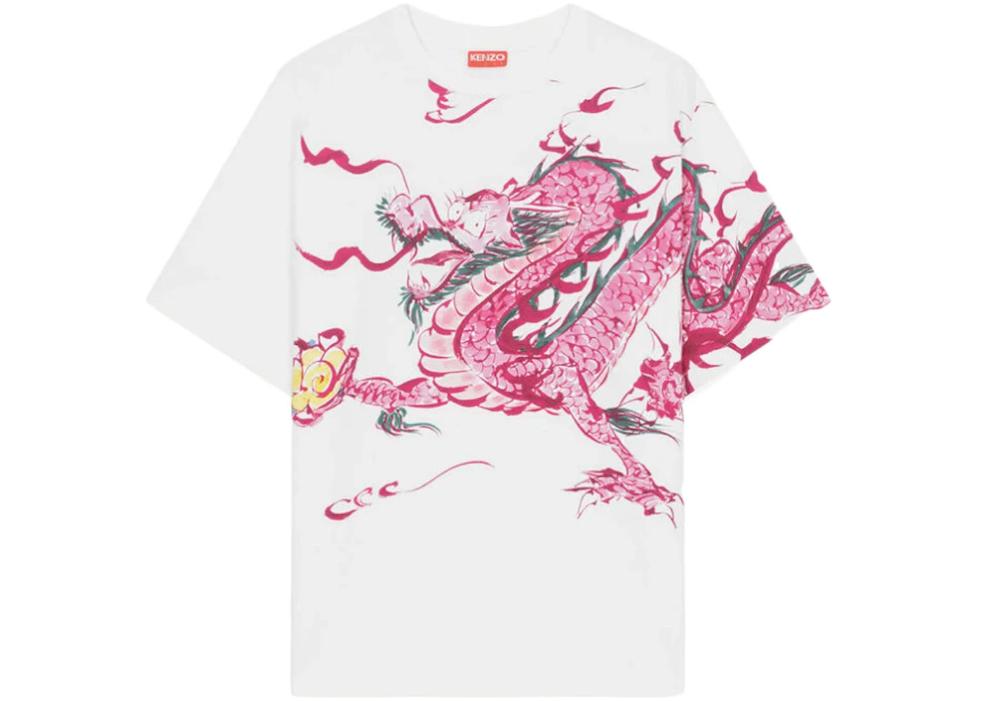KENZO Akae Dragon T-Shirt White Red
