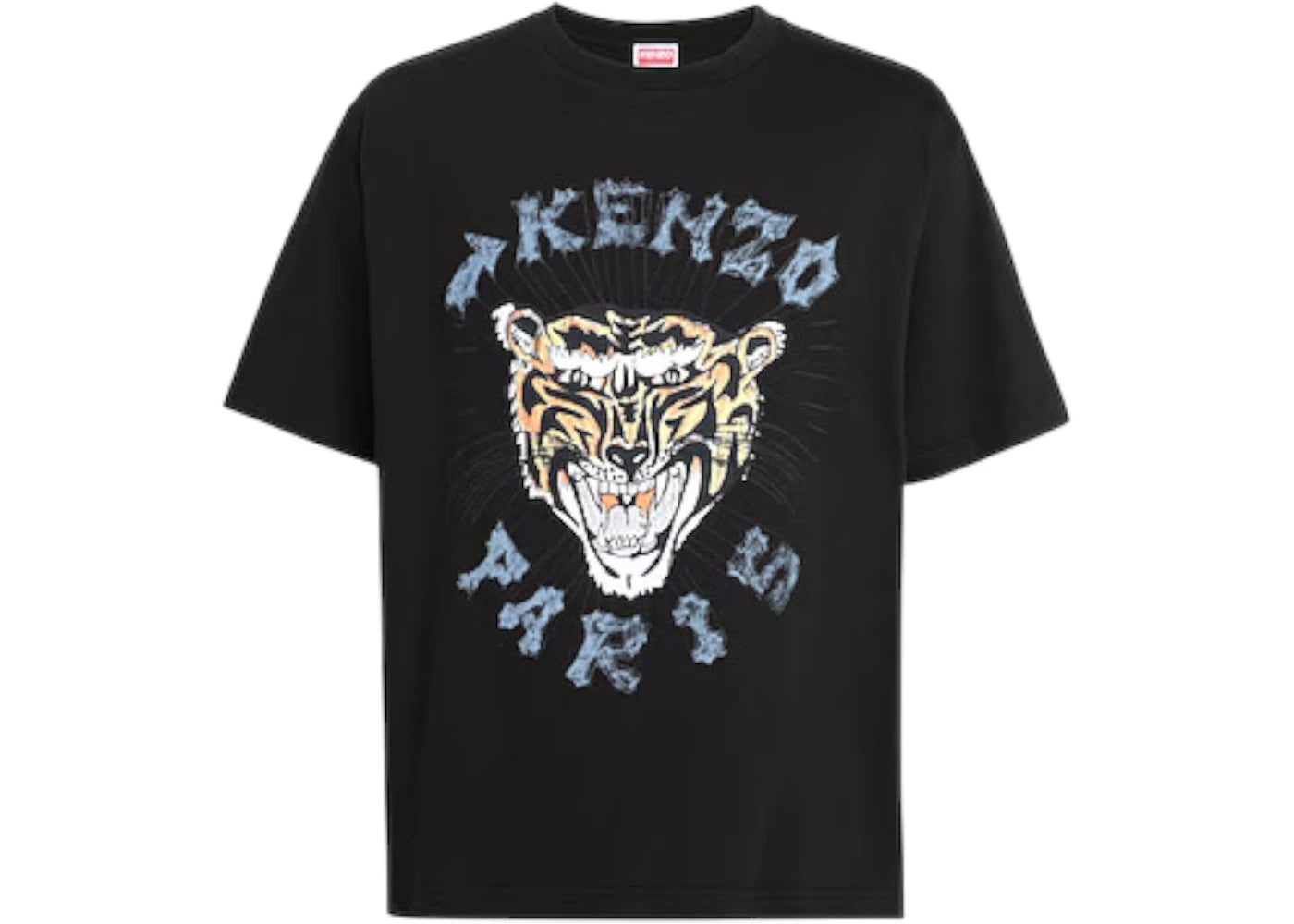 KENZO Drawn Tiger Printed T-shirt Black