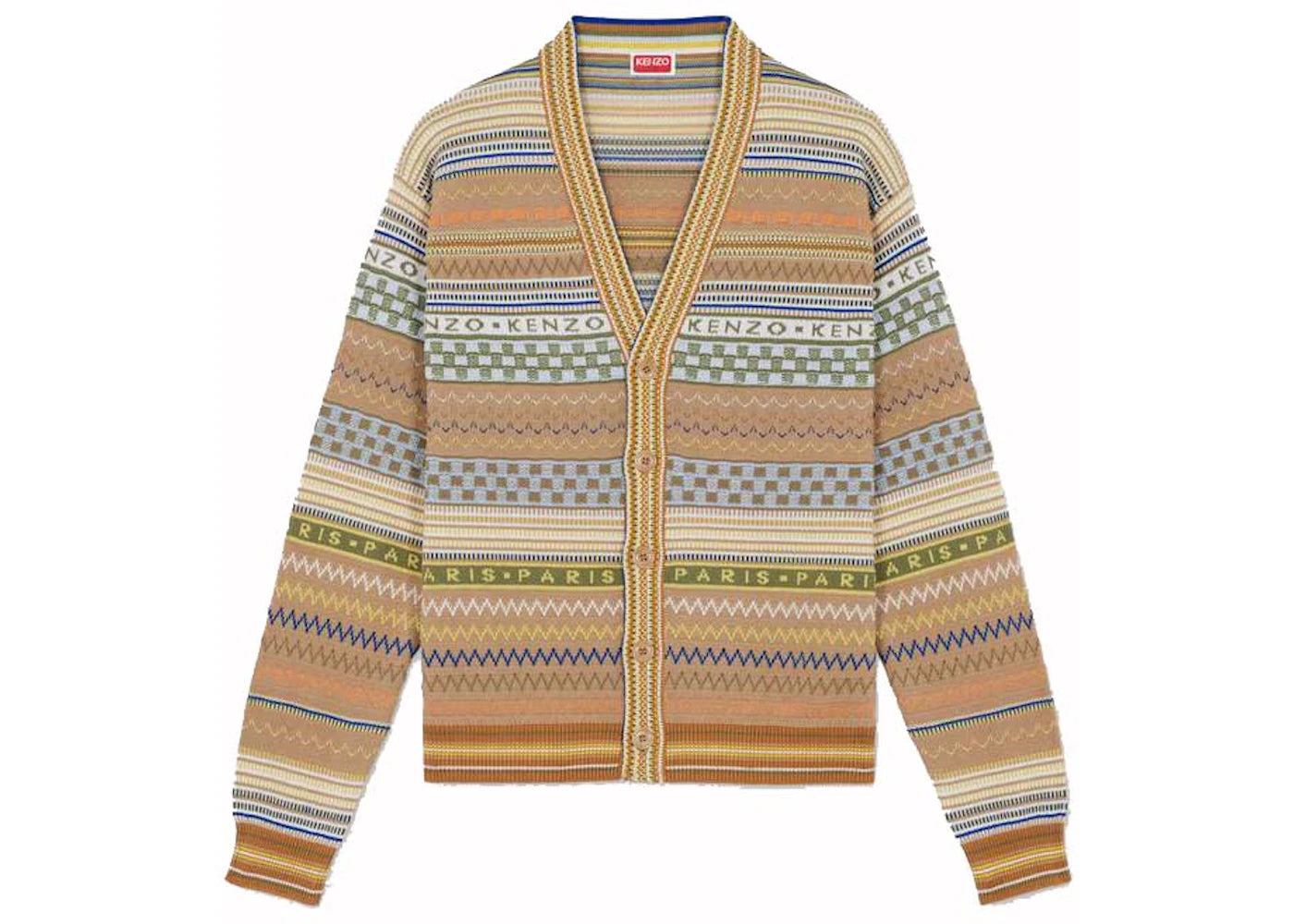 KENZO Fairisle Cardigan Camel Cardigan Camel
