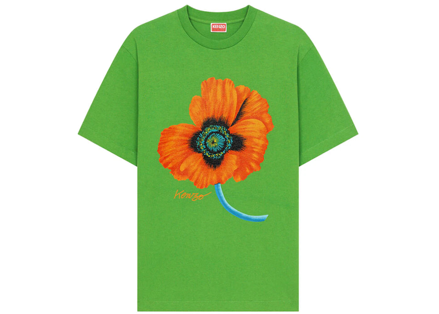 KENZO POPPY by Nigo Front Print T-Shirt Grass Green