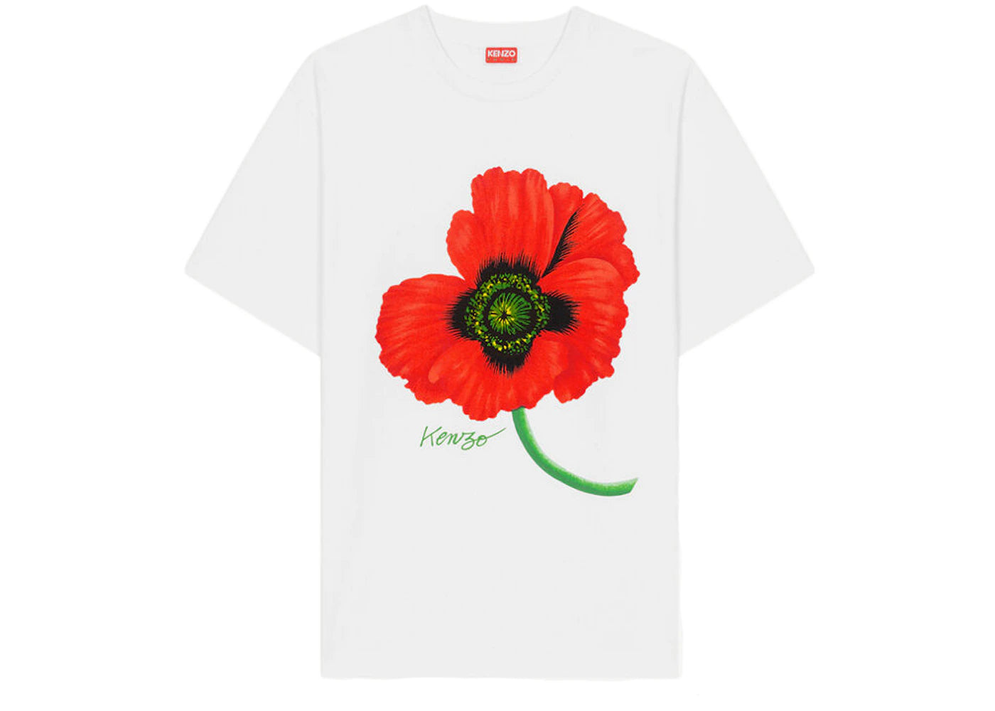 KENZO POPPY by Nigo Front Print T-Shirt White