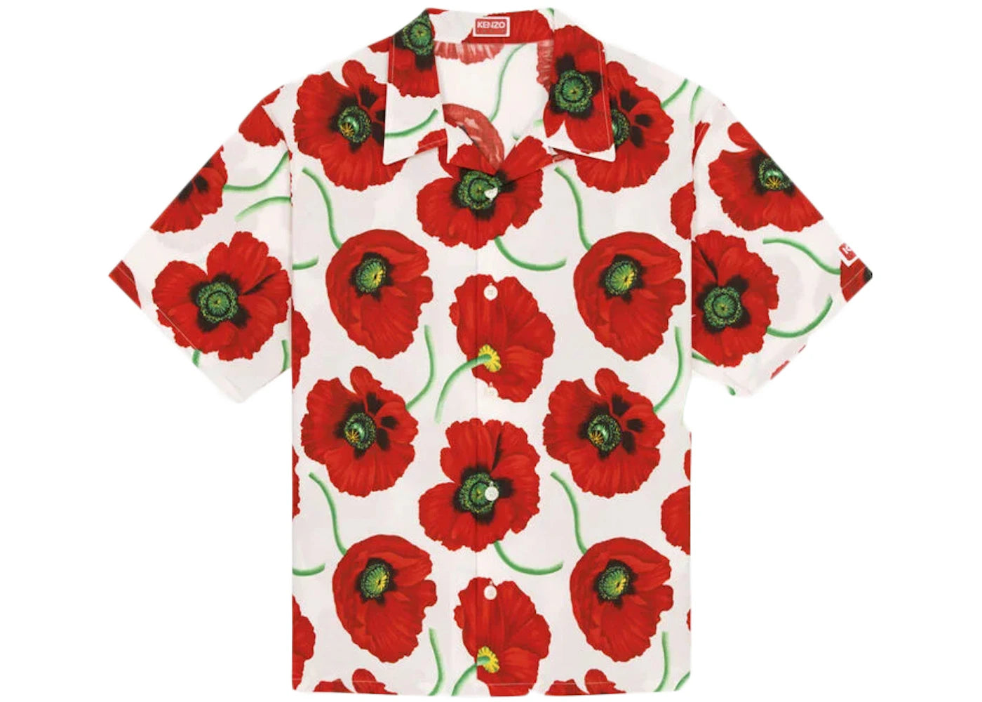 KENZO POPPY by Nigo Hawaiian Shirt White Red